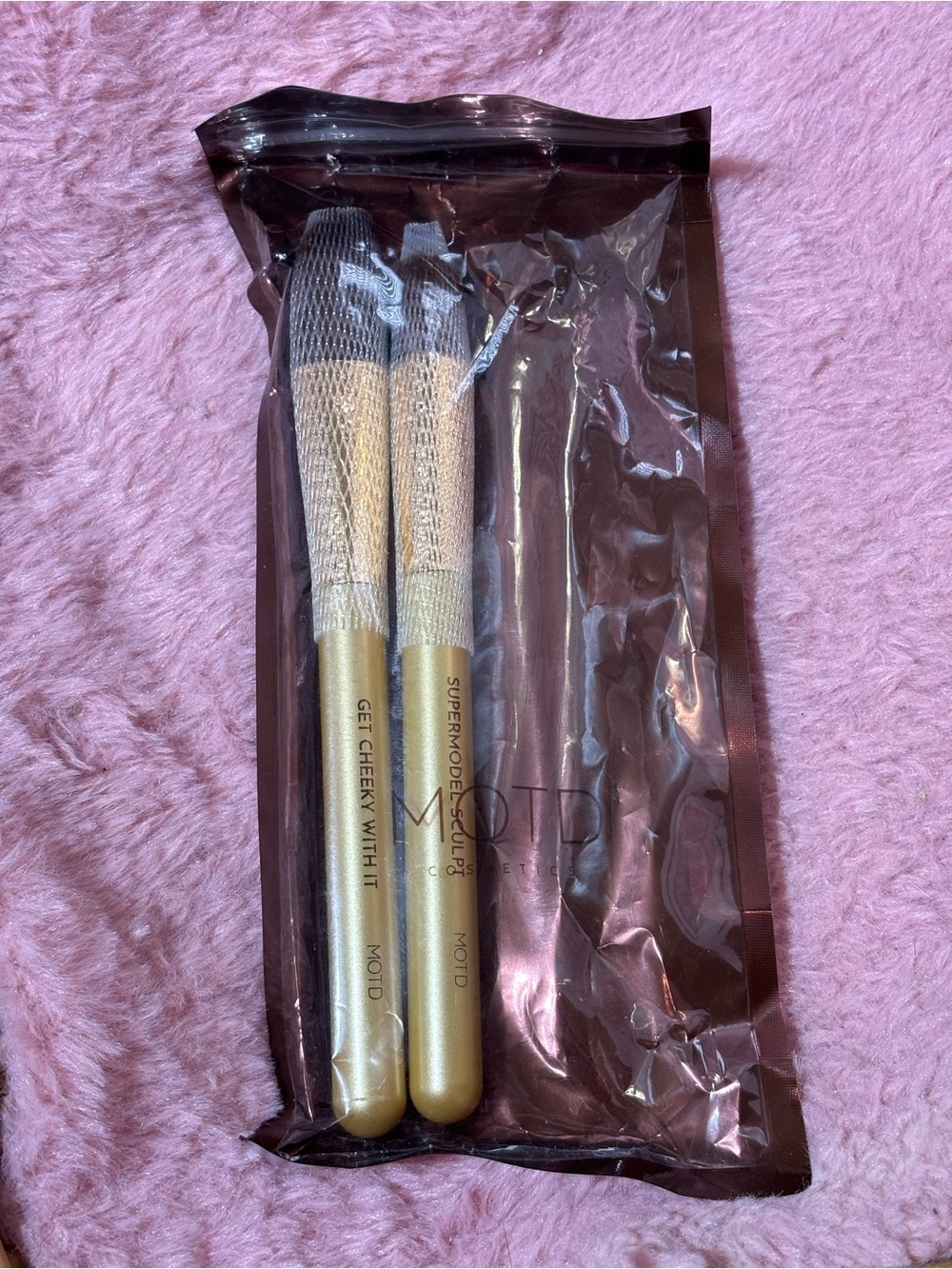 MOTD Cosmetics Gold Goddess 2 Piece Face Brush Set